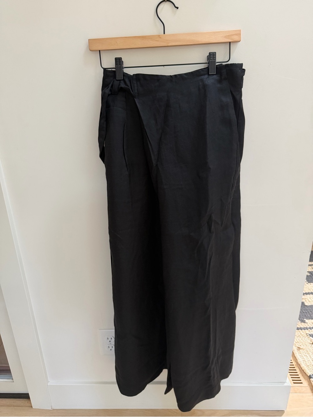 Banana Republic Black Wide-Leg Wrap Palazzo Pants NWT SIZE XSmall - Picture 2 of 5